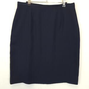 JH Collectibles Pencil & Straight Skirt Womens 16 Navy Lined Slit Modern Fit